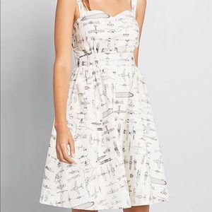 Modcloth NWT Airplane Black and White Dress